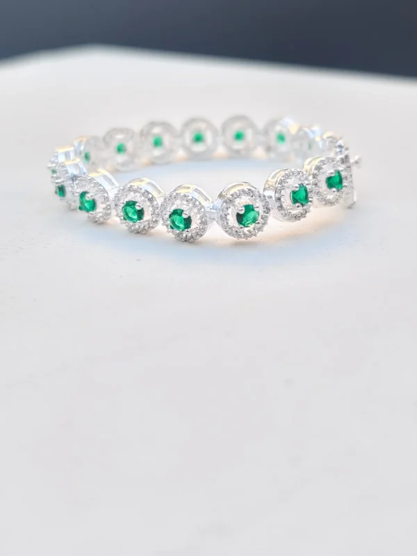 green halo stone bracelet
