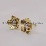 Rajshree Pushp silver flower, dual-tone finish detail