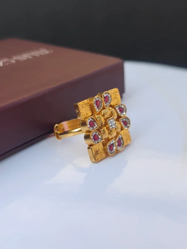 rajwada ruby square ring 1