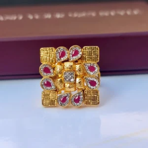 rajwada ruby square ring