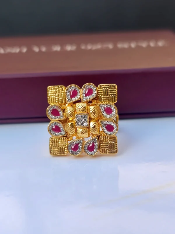 rajwada ruby square ring