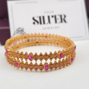 ruby heritage silver bangles