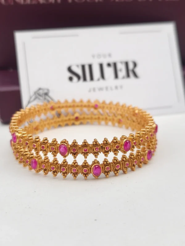 ruby heritage silver bangles