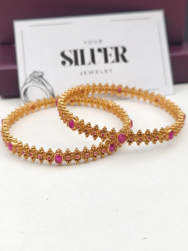 ruby heritage silver bangles