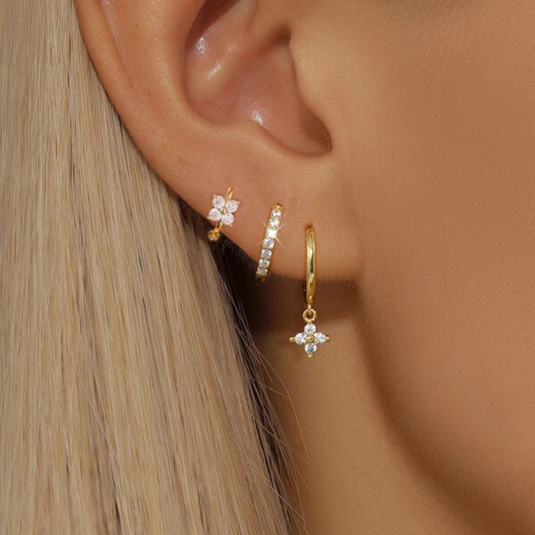 3pcs flower drop and dangle earring