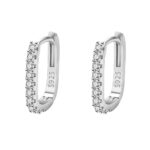 925 sterling silver crystal fashion hoop earrings