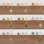 3pcs flower drop and dangle earring