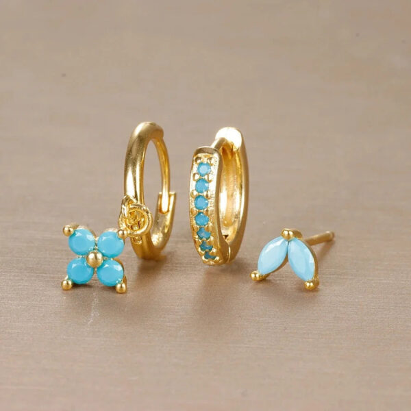 3pcs flower drop and dangle earring