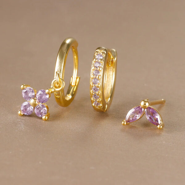 3pcs flower drop and dangle earring