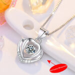 925 sterling silver heart pendant necklace for women