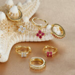 3pcs flower drop and dangle earring