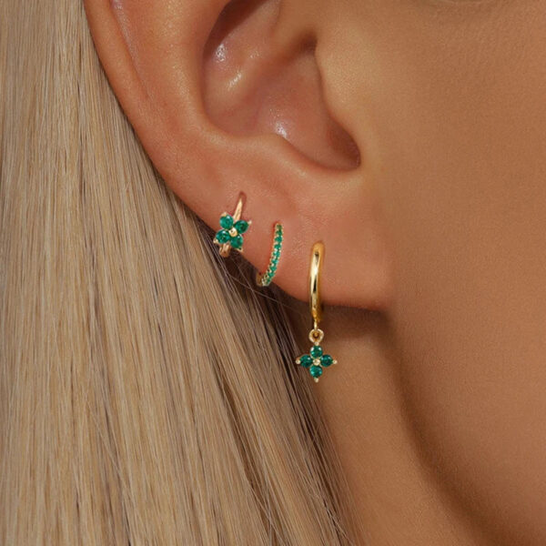 3pcs flower drop and dangle earring