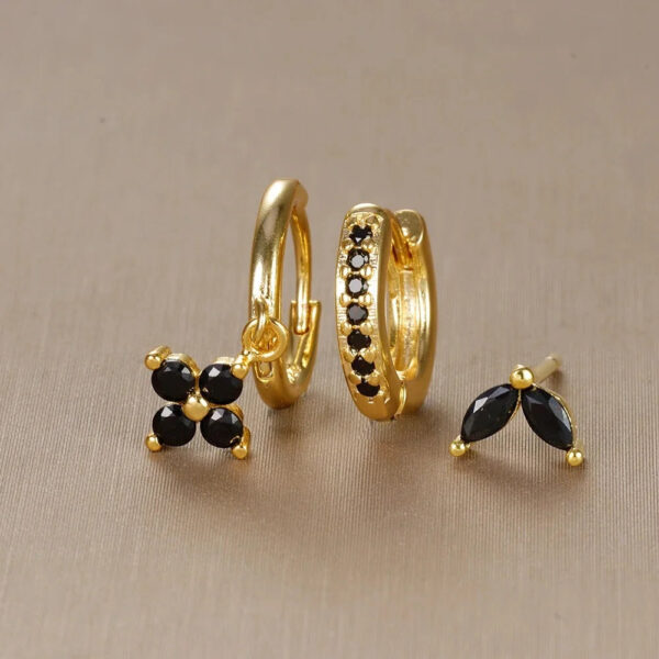 3pcs flower drop and dangle earring