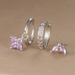 3pcs flower drop and dangle earring