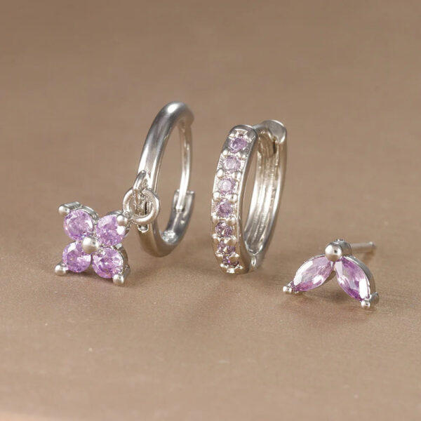 3pcs flower drop and dangle earring