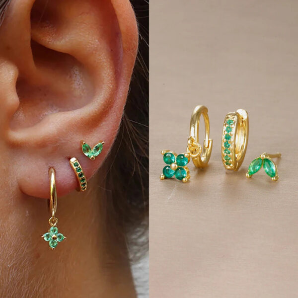 3pcs flower drop and dangle earring