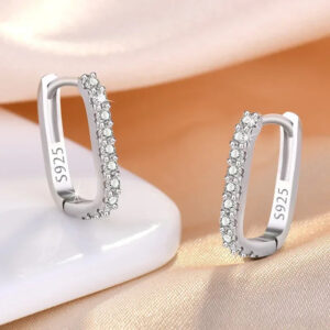 925 sterling silver crystal fashion hoop earrings