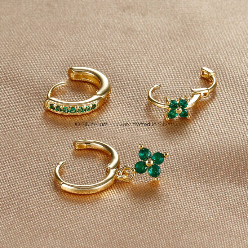 3pcs flower drop and dangle earring