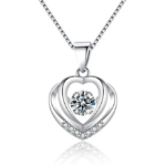 925 sterling silver heart pendant necklace for women