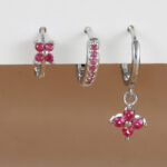 3pcs flower drop and dangle earring