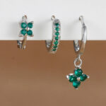 3pcs flower drop and dangle earring