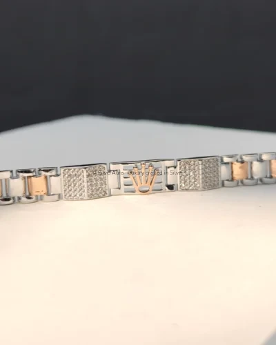 Rolex crown silver bracelet in 925 sterling silver