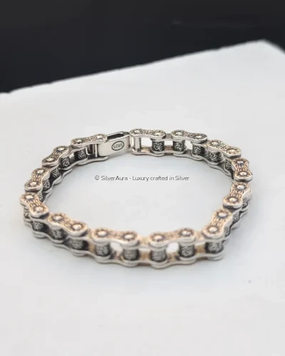 Warrior crest silver bracelet in 925 sterling silver