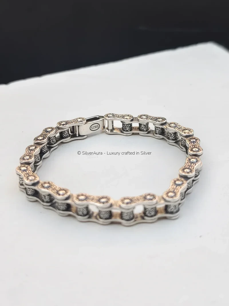 Warrior crest silver bracelet in 925 sterling silver