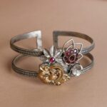 dual tone nature inspired bracelet