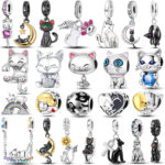 charming 925 silver persian cat charms
