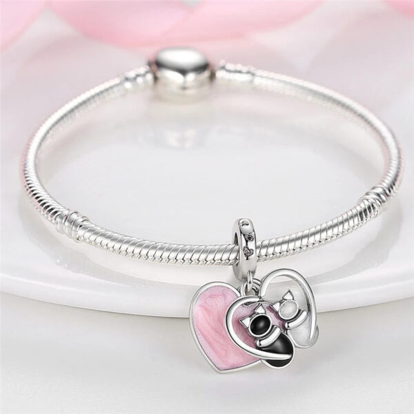 charming 925 silver persian cat charms