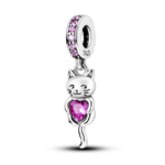 charming 925 silver persian cat charms