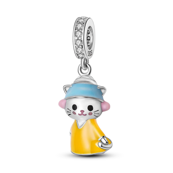 charming 925 silver persian cat charms