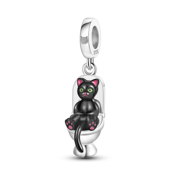 charming 925 silver persian cat charms