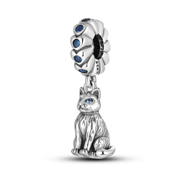 charming 925 silver persian cat charms