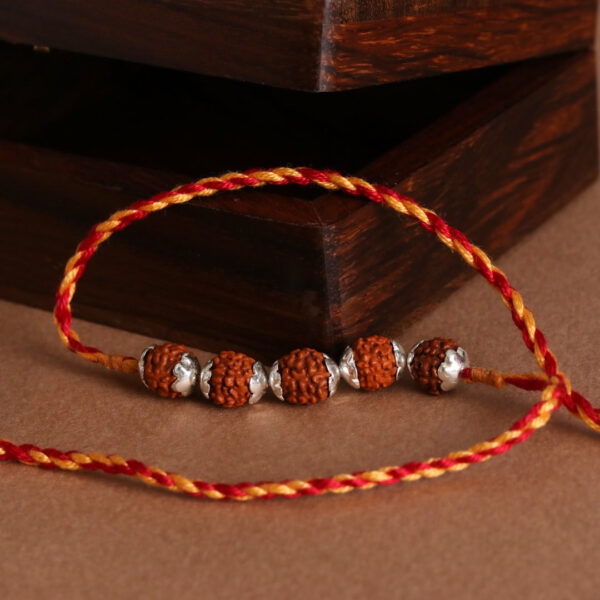 rudraksha silver rakhi