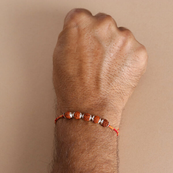 rudraksha silver rakhi