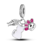 charming 925 silver persian cat charms