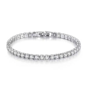 s925 sterling silver zirconia tennis ball bracelet