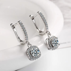 2ct moissanite huggie hoop earring