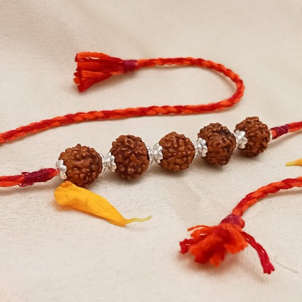 rudraksha silver rakhi