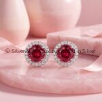 Centre red silver studs, product view