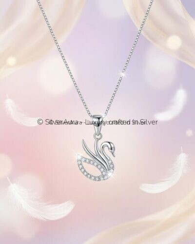 Swan silver pendant in 925 sterling silver