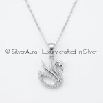 Swan silver pendant, product view