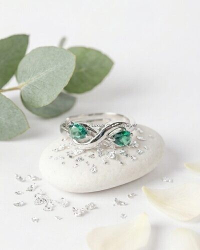 Infinity green ring, front view