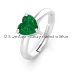 Green heart ring, close-up view