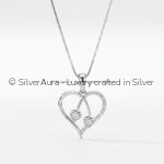 Heart silver pendant, product view
