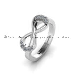 Infinity silver ring in 925 sterling silver