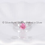 Pink star ring in 925 sterling silver, product view