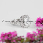 Pure solitaire silver ring in 925 sterling silver